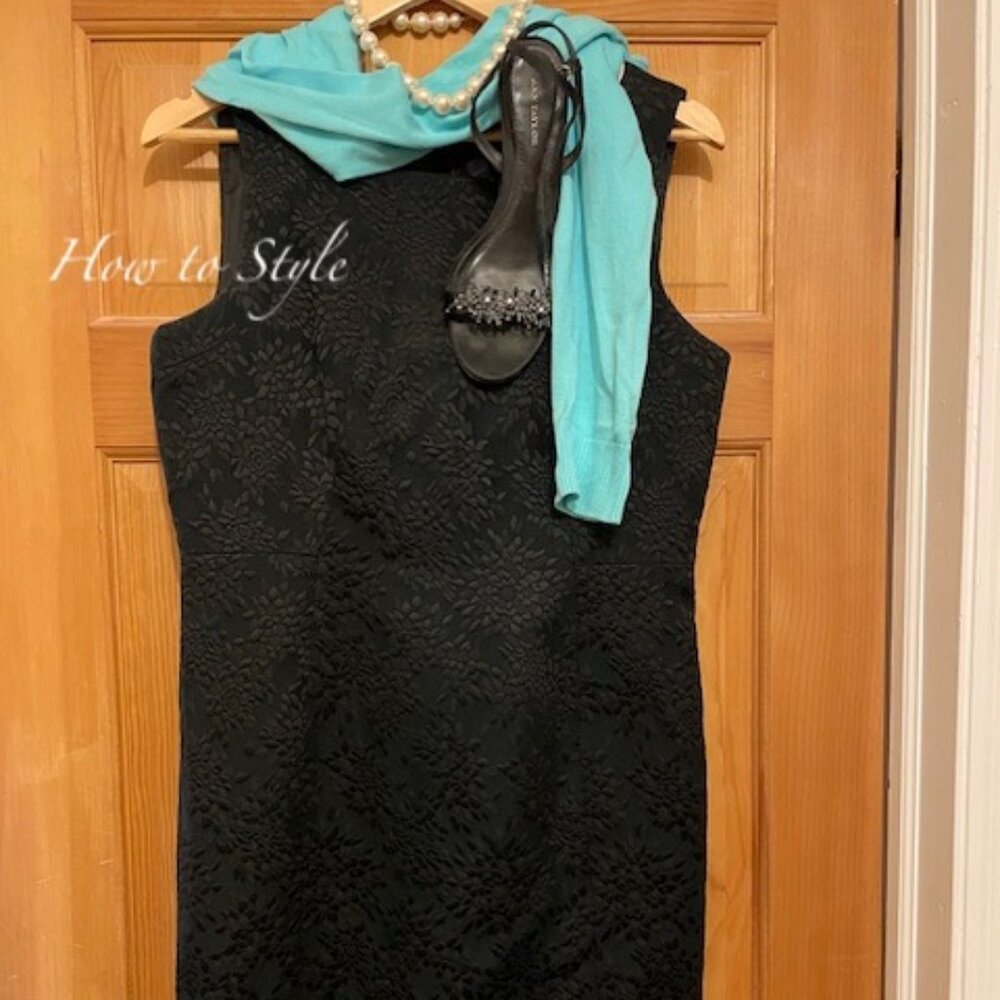NWOT Talbots 10P Printed Black Dress